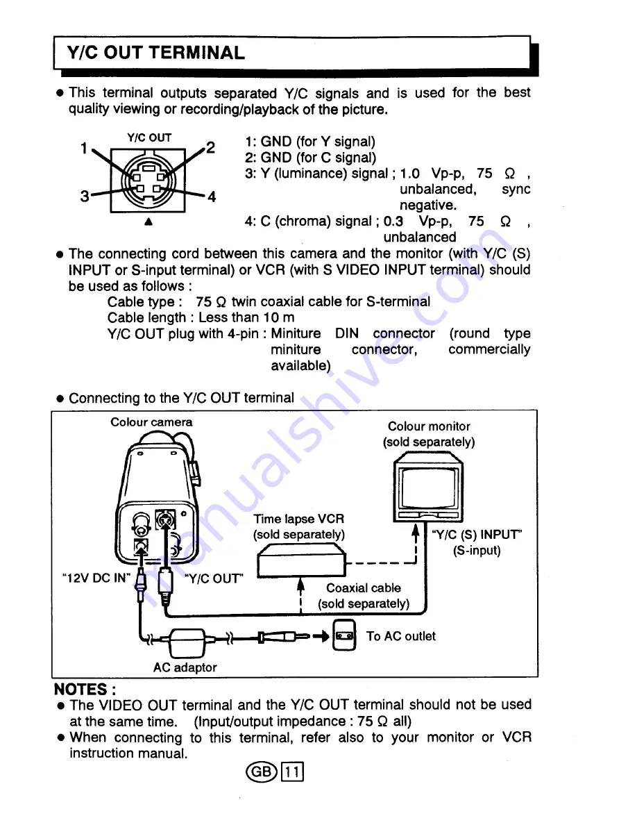 Sanyo VCC-3972P Instruction Manual Download Page 12