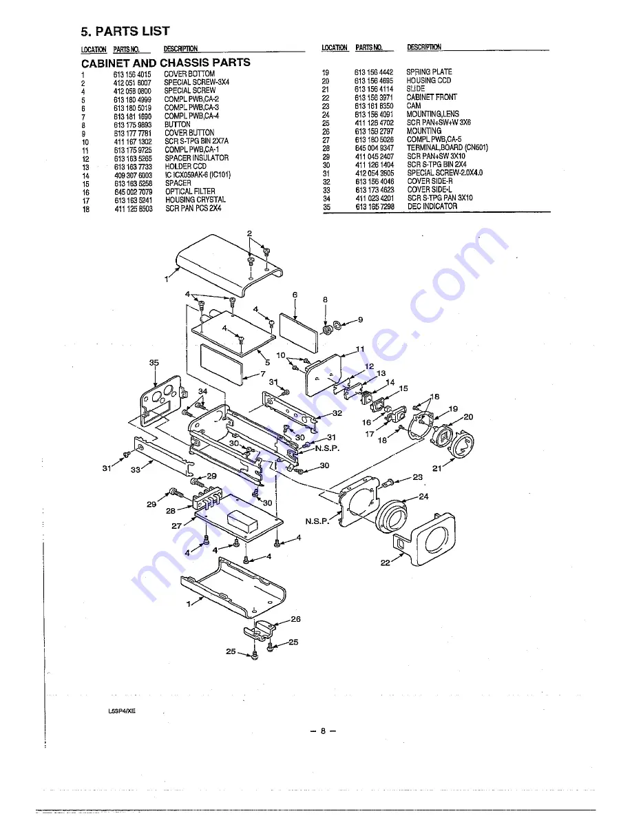 Sanyo VCC-5974P Скачать руководство пользователя страница 8