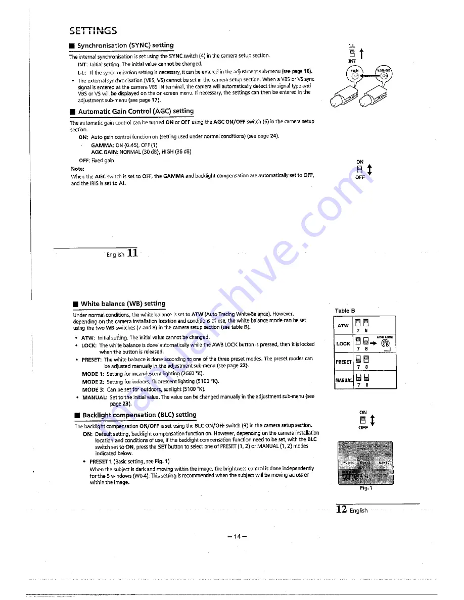 Sanyo VCC-5974P Скачать руководство пользователя страница 14