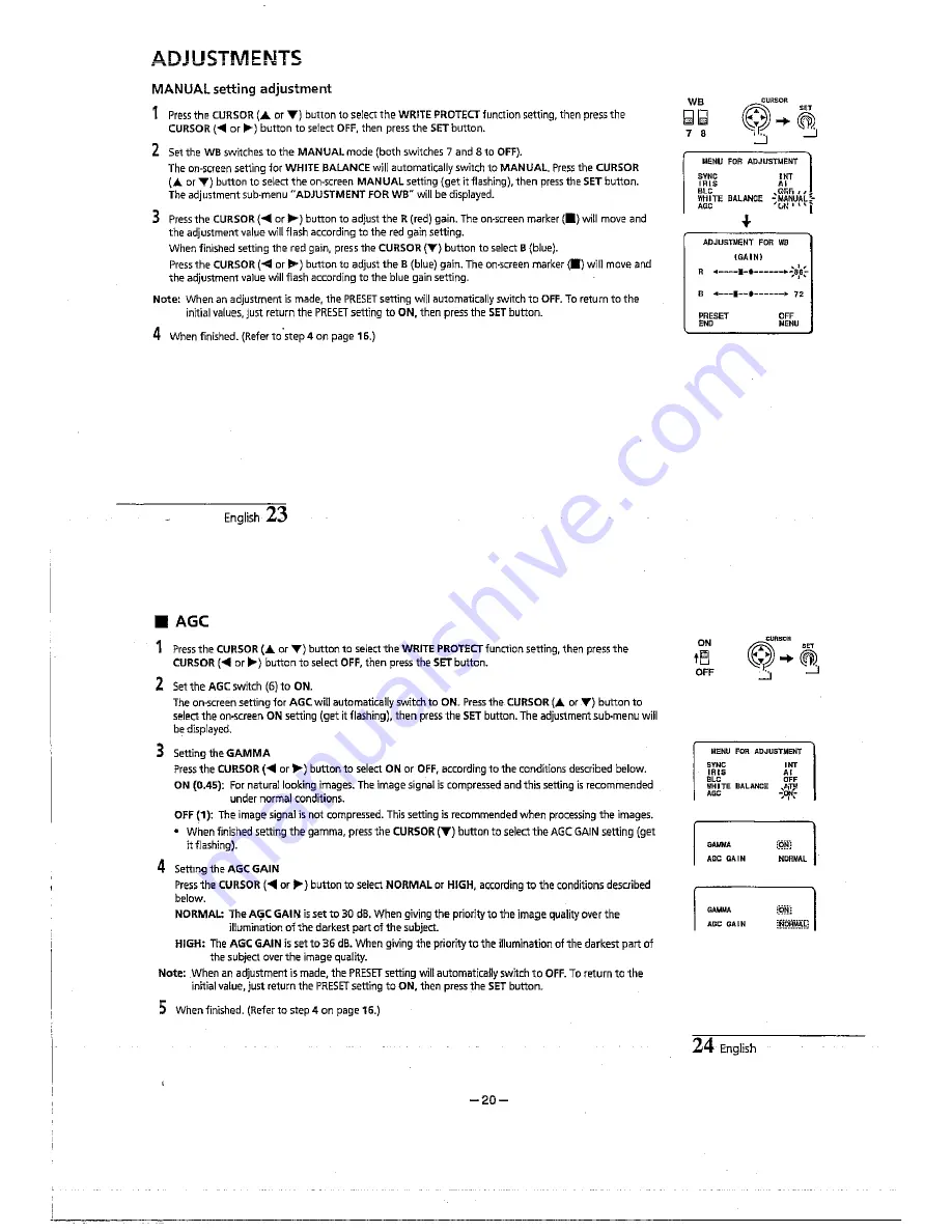 Sanyo VCC-5974P Скачать руководство пользователя страница 20