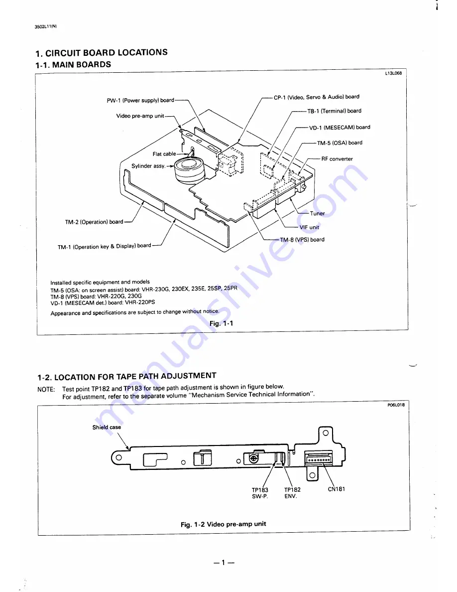 Sanyo VHR-220 series Service Manual Download Page 2