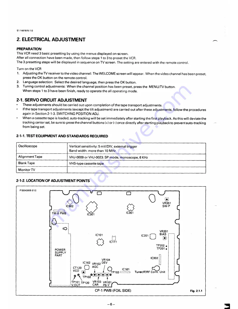 Sanyo VHR-274EX Service Manual Download Page 6