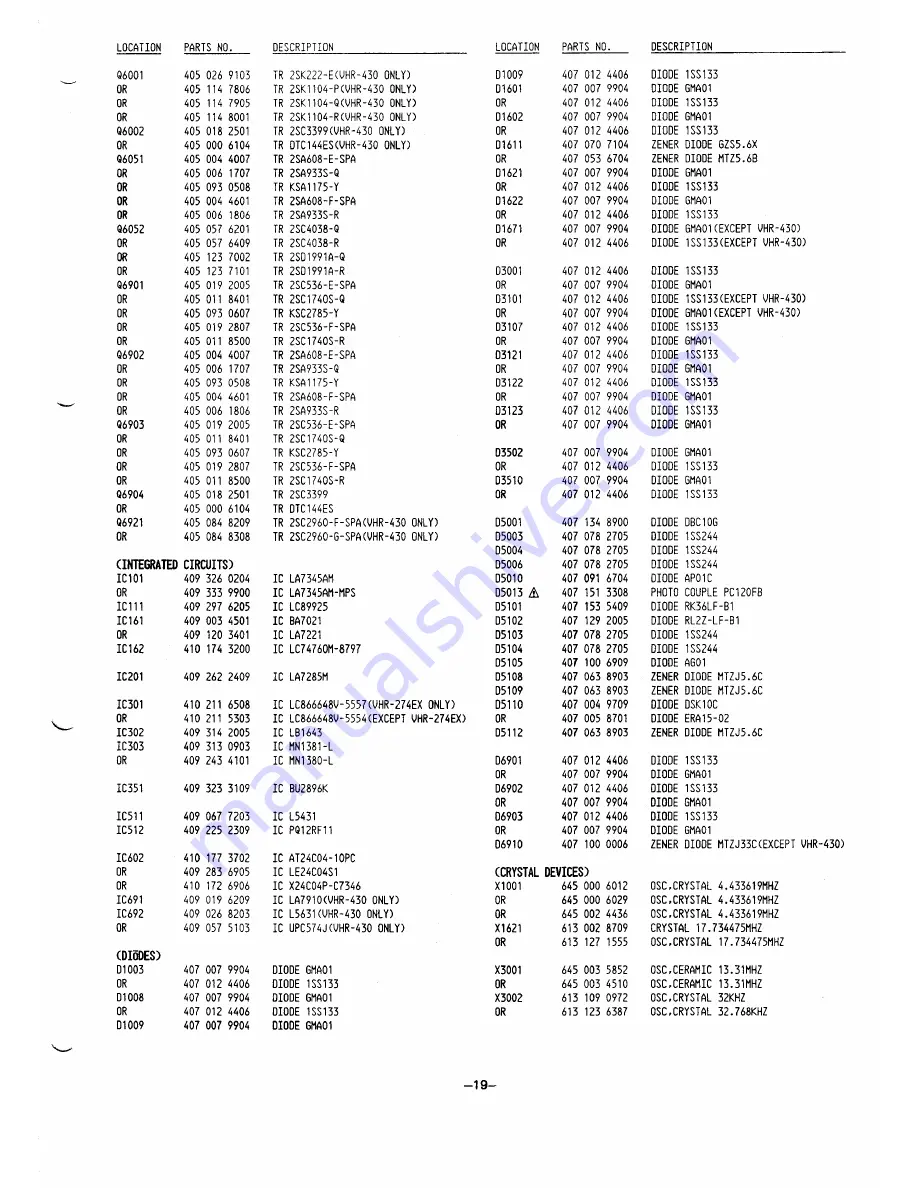 Sanyo VHR-274EX Service Manual Download Page 20