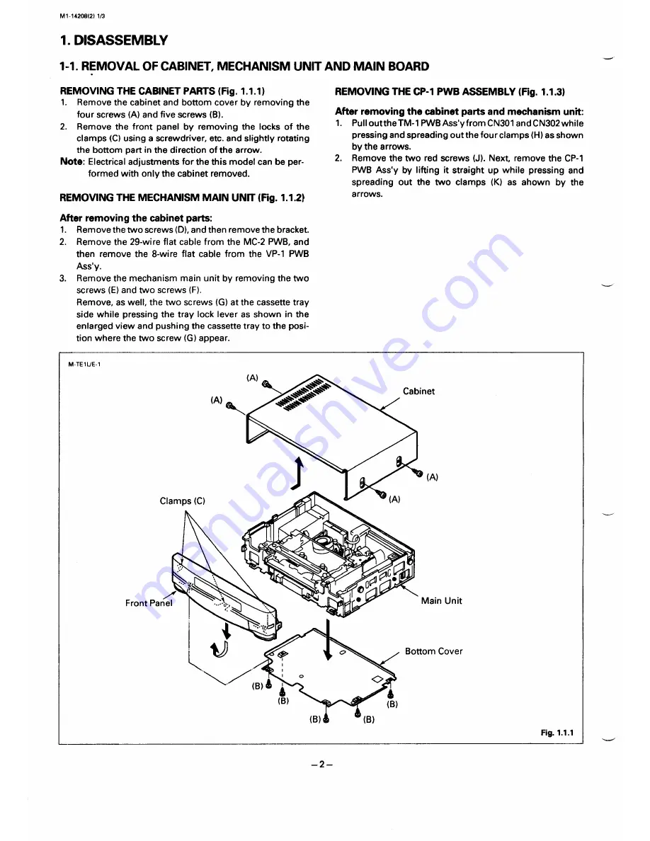 Sanyo VHR-310 Service Manual Download Page 2