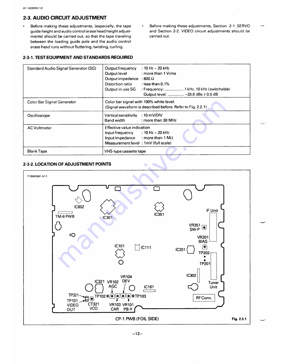 Sanyo VHR-330 Service Manual Download Page 12