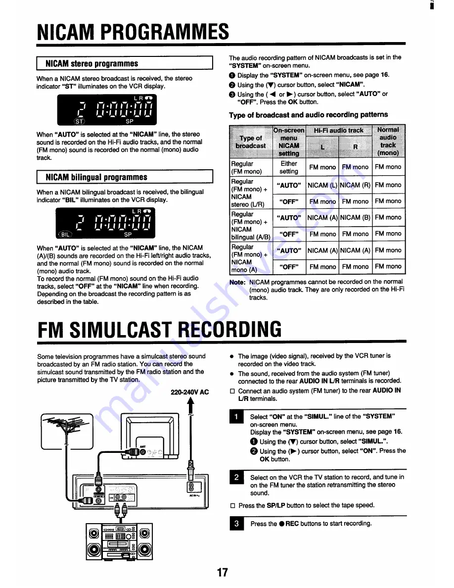 Sanyo VHR-390 Скачать руководство пользователя страница 18