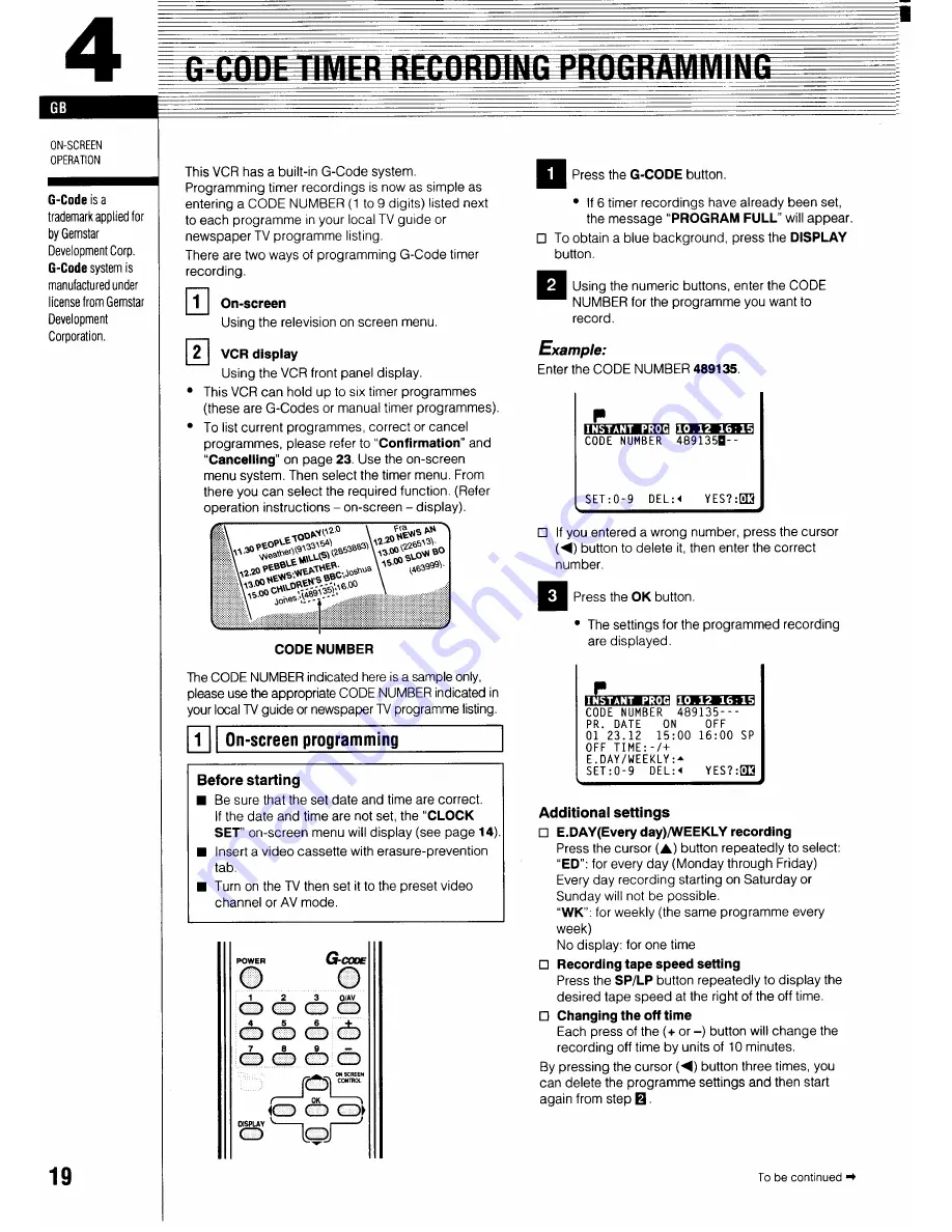 Sanyo VHR-450 Скачать руководство пользователя страница 20