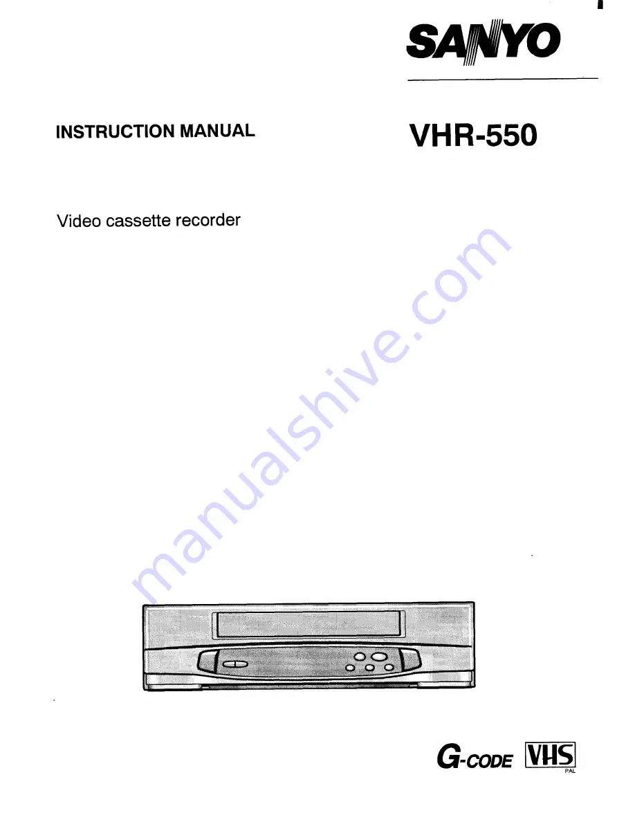 Sanyo VHR-550 Instruction Manual Download Page 1