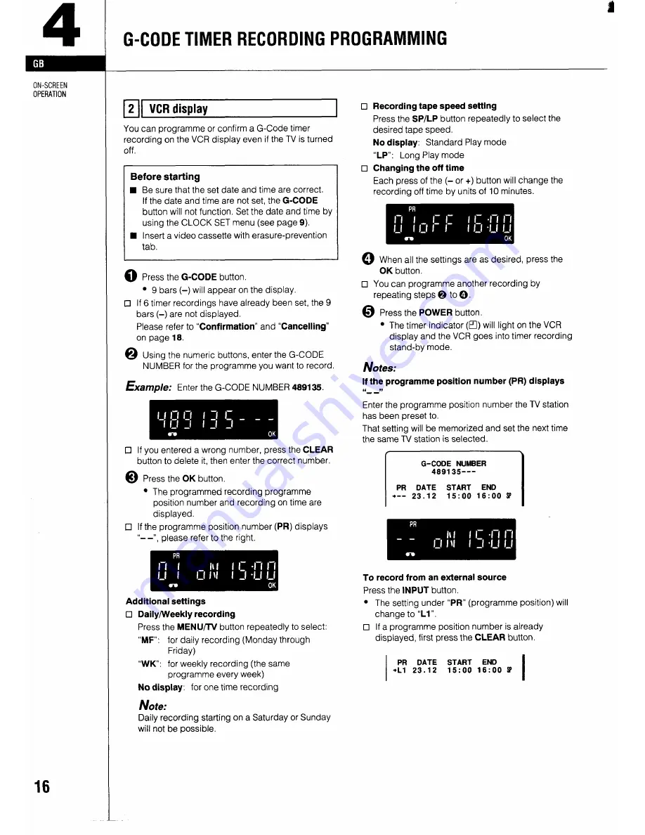 Sanyo VHR-550 Instruction Manual Download Page 18