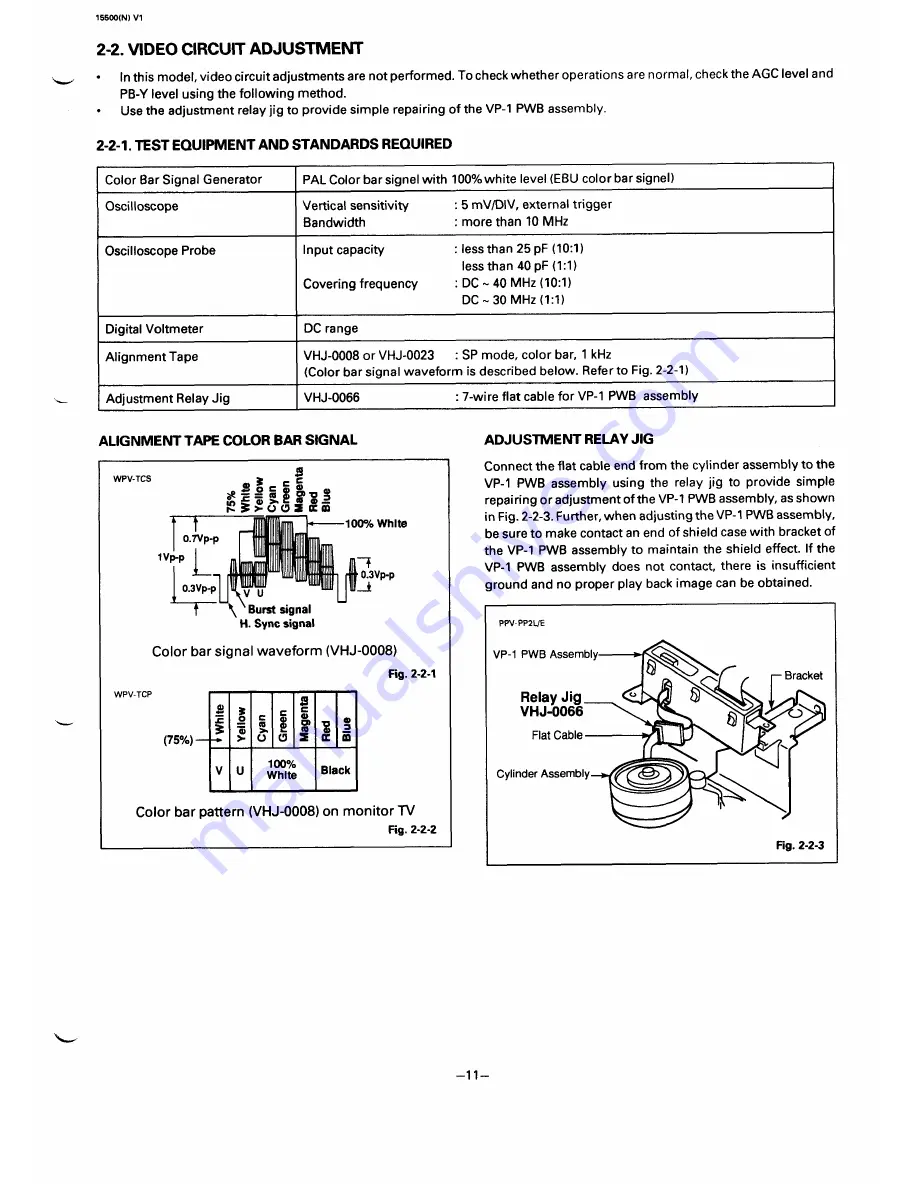 Sanyo VHR-550 Service Manual Download Page 11