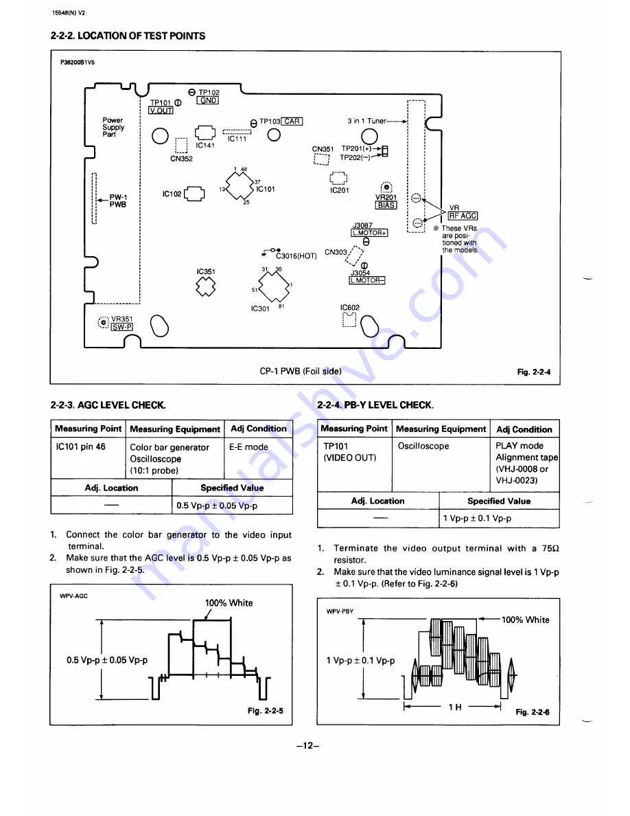 Sanyo VHR-550 Service Manual Download Page 12