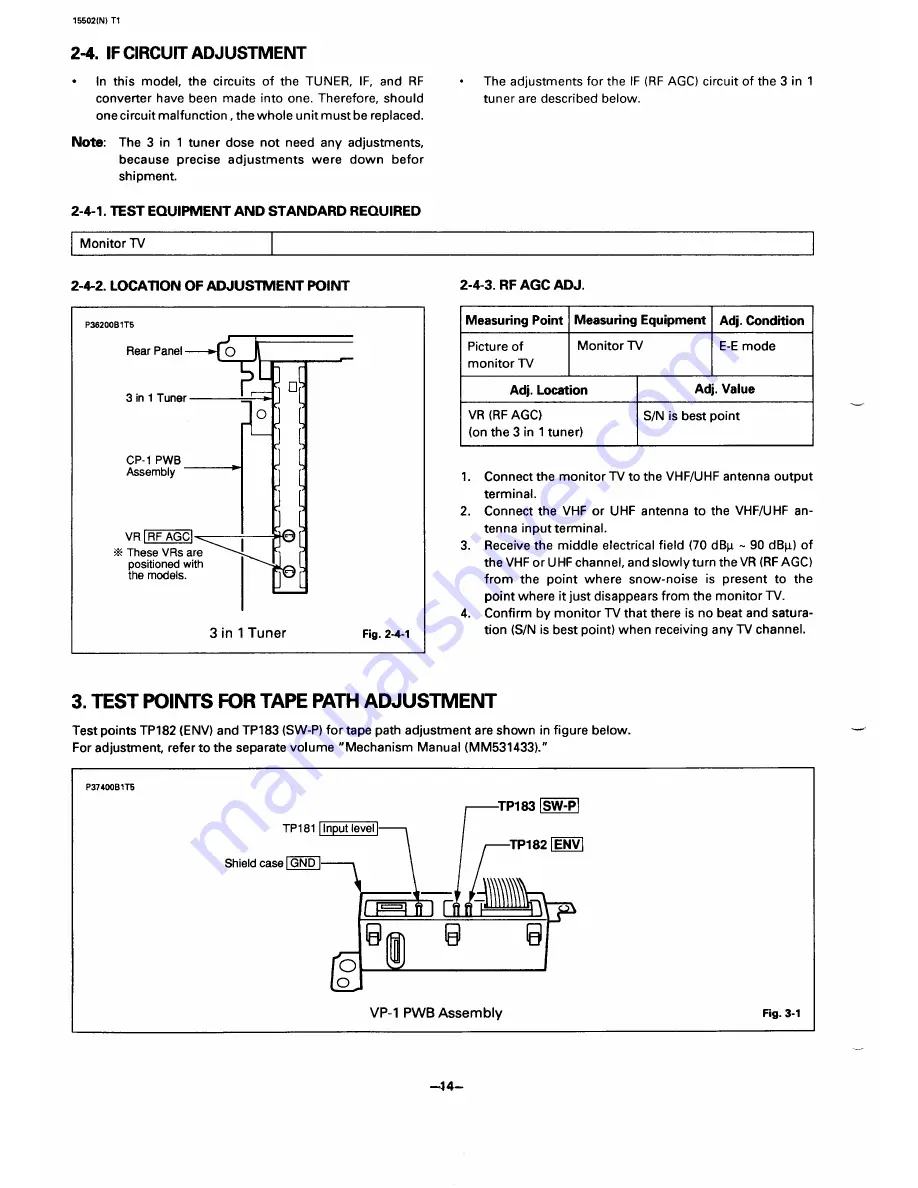 Sanyo VHR-550 Service Manual Download Page 14