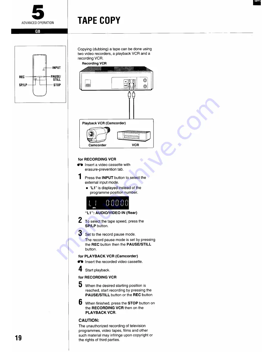 Sanyo VHR-730 Скачать руководство пользователя страница 20