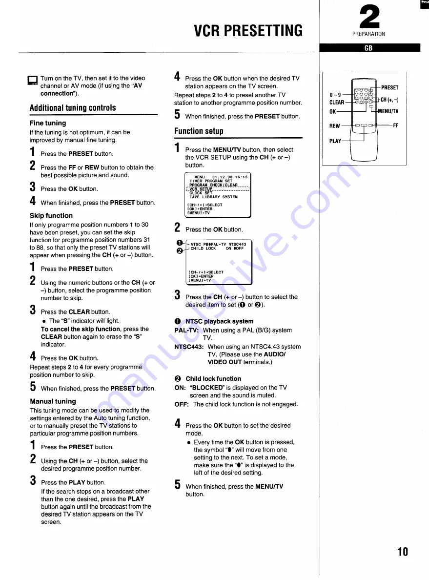 Sanyo VHR-830 Instruction Manual Download Page 11