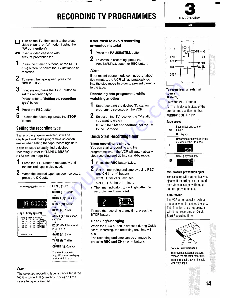 Sanyo VHR-830 Instruction Manual Download Page 15