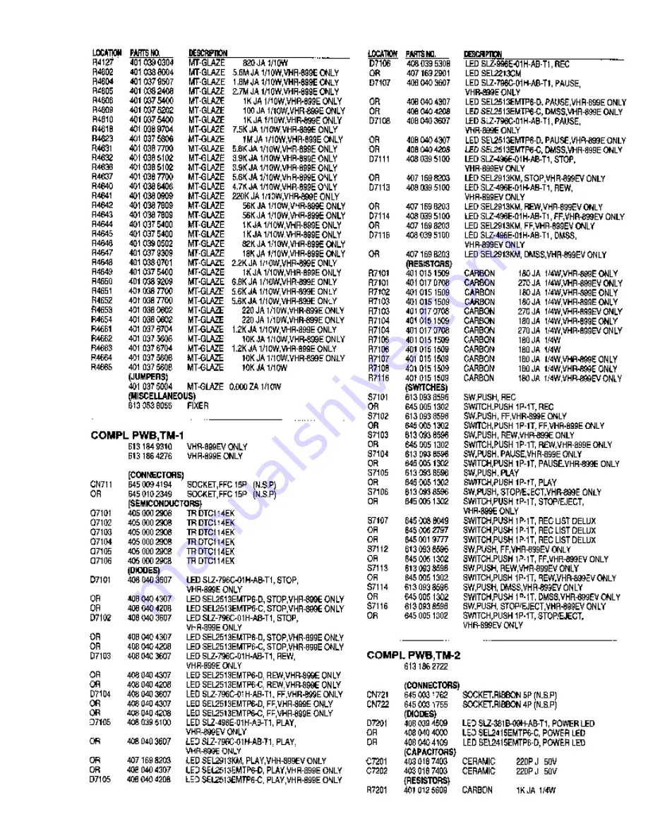 Sanyo VHR-899E Service Manual Download Page 26