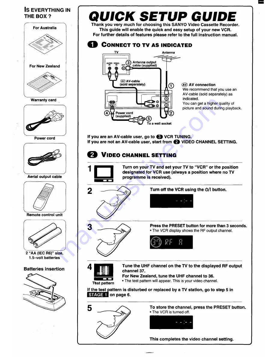 Sanyo VHR-VX200 Скачать руководство пользователя страница 2