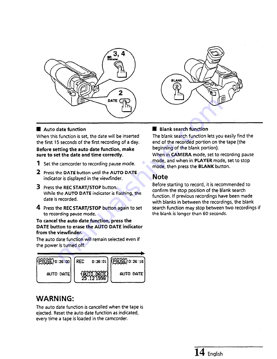 Sanyo VM-EX410P Instruction Manual Download Page 15