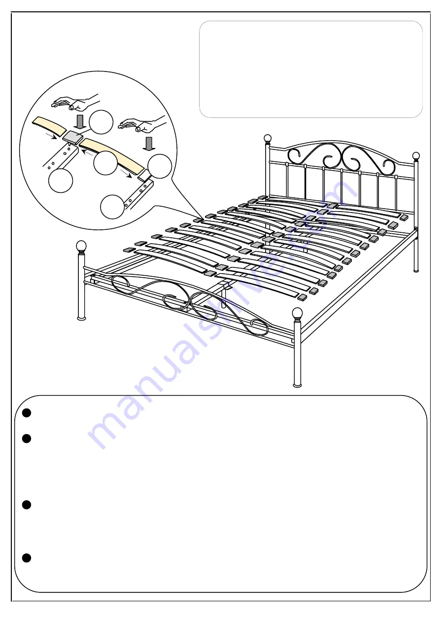 Sareer Devon 4'6' Bed Assembly Instruction Download Page 4