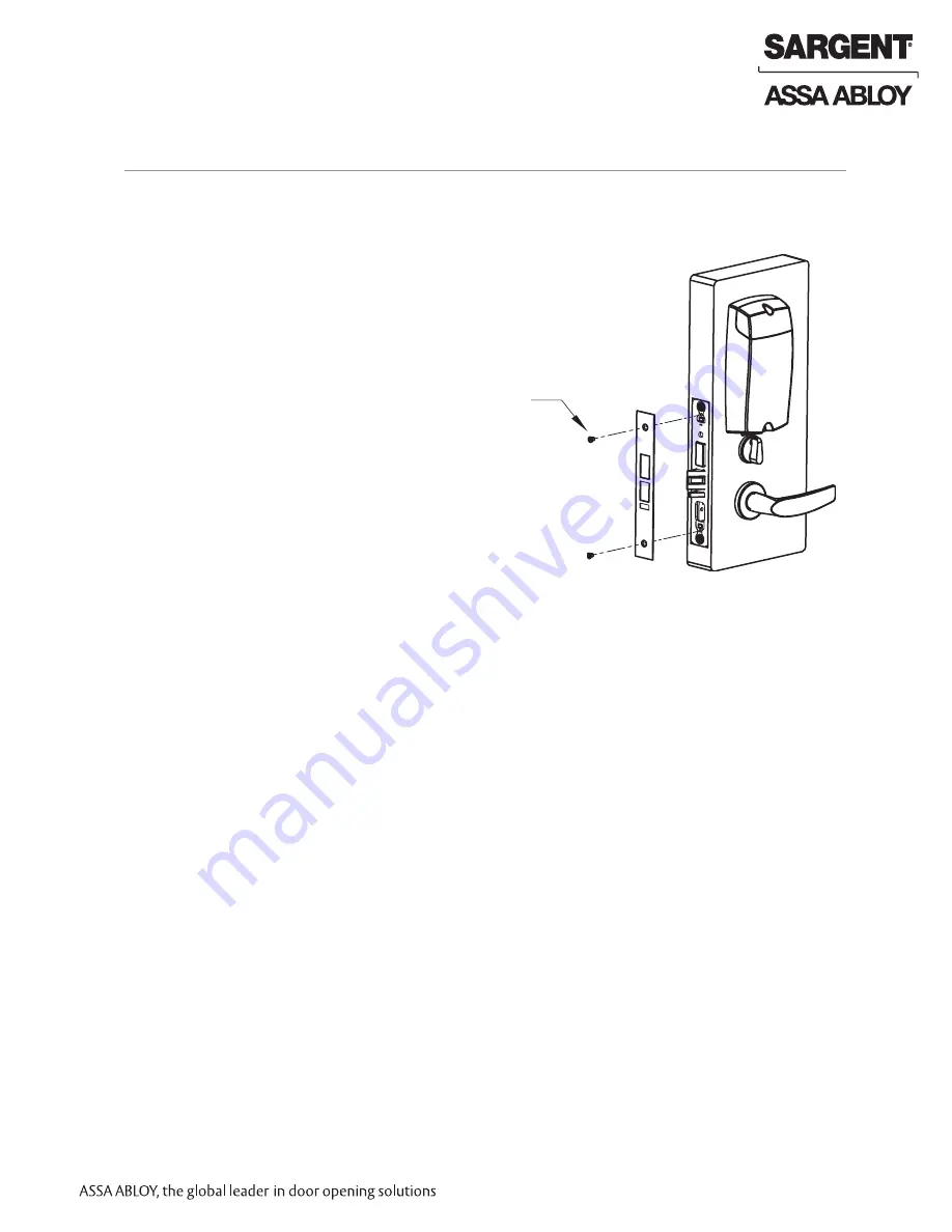 Sargent Passport 1000 P2 Installation Instructions Manual Download Page 16