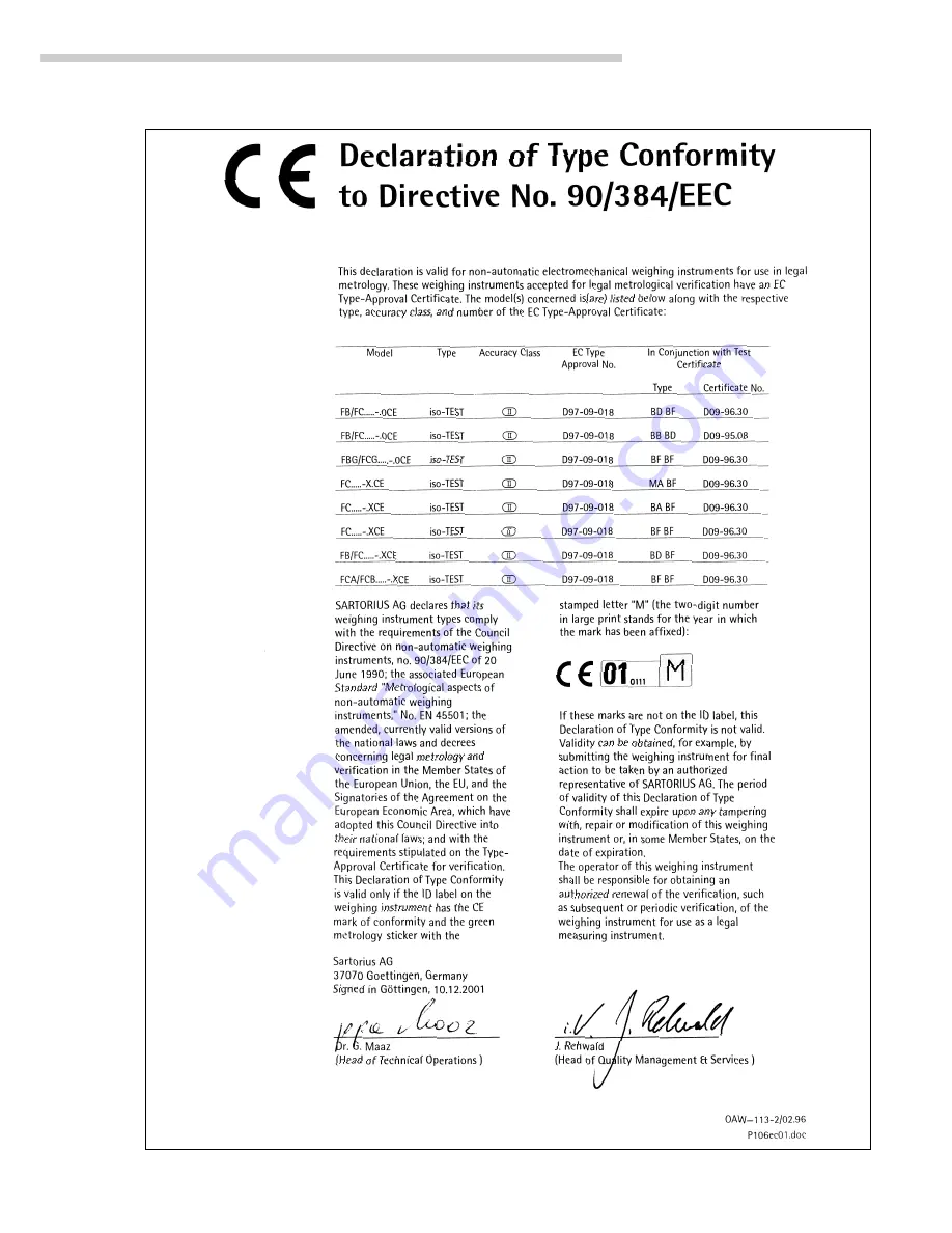 Sartorius Factory Series Operating Instructions Manual Download Page 193