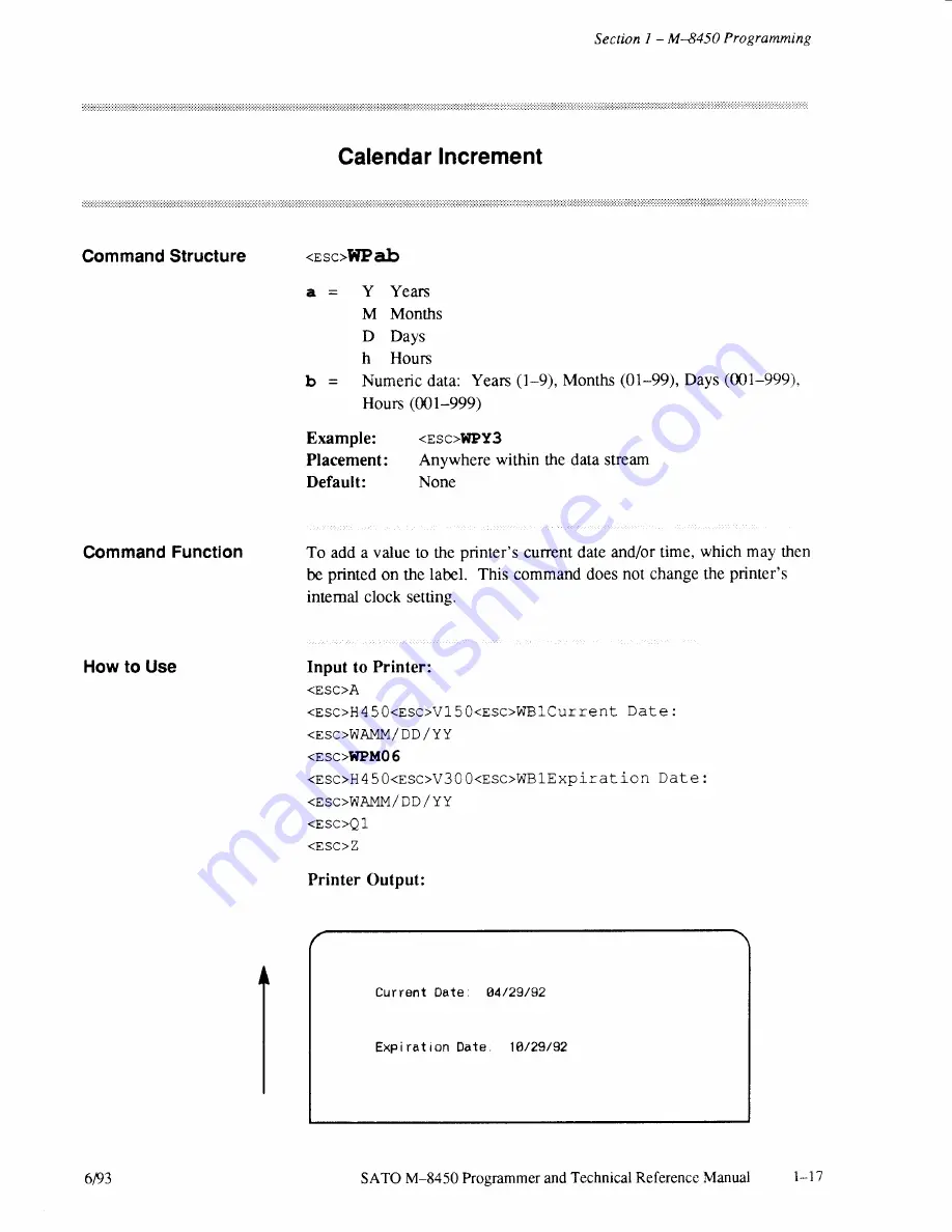 SATO M-8450 Operator'S Manual Download Page 90