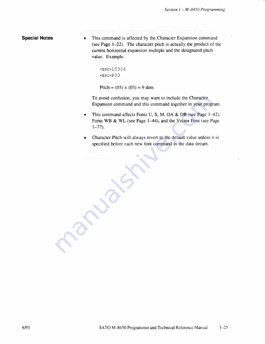 SATO M-8450 Operator'S Manual Download Page 98