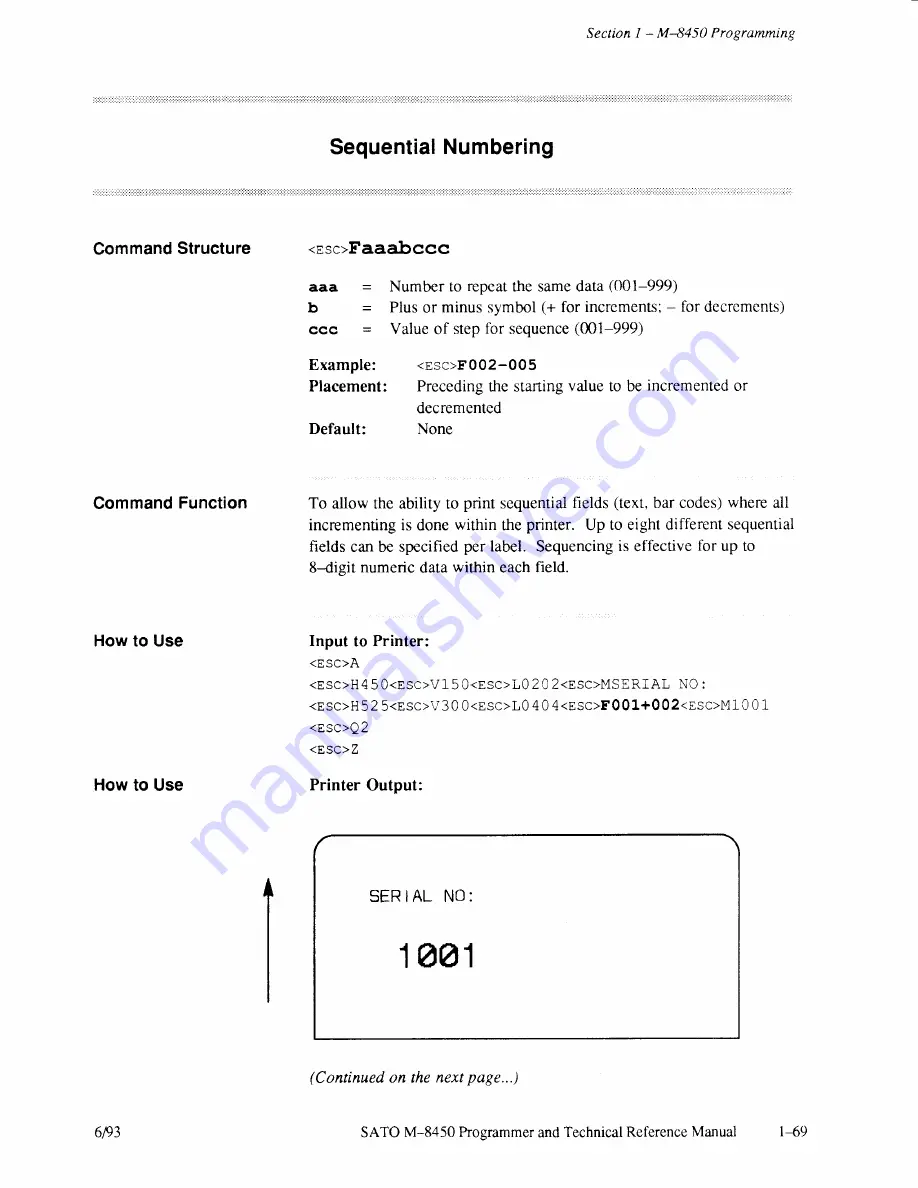 SATO M-8450 Operator'S Manual Download Page 142