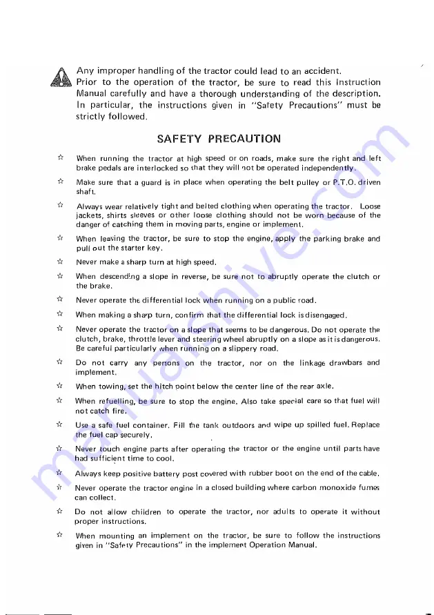 satoh Buck S-470 Instruction Book Download Page 2