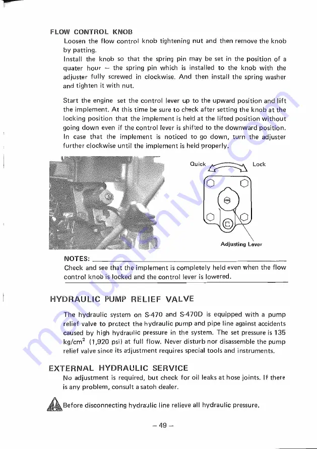 satoh Buck S-470 Instruction Book Download Page 57