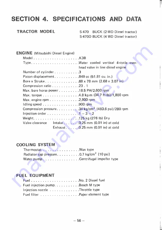 satoh Buck S-470 Instruction Book Download Page 64