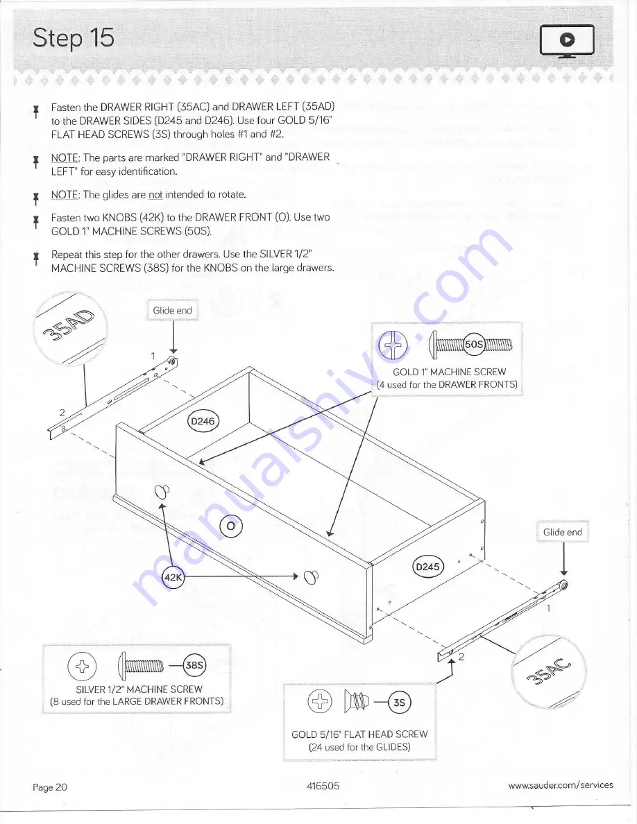 Sauder Avenue Eight 416505 Скачать руководство пользователя страница 20