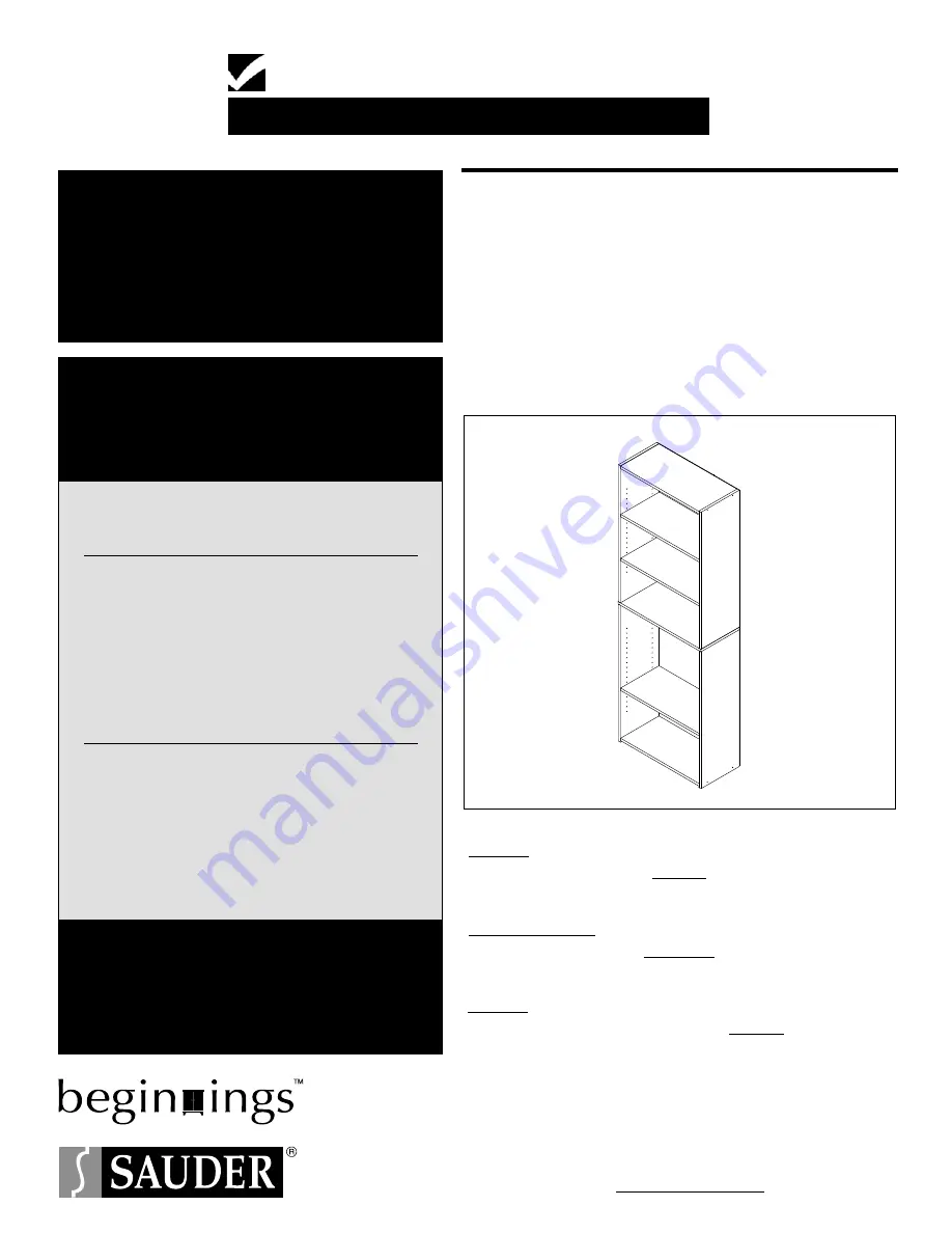 Sauder beginnings 413324 Скачать руководство пользователя страница 1