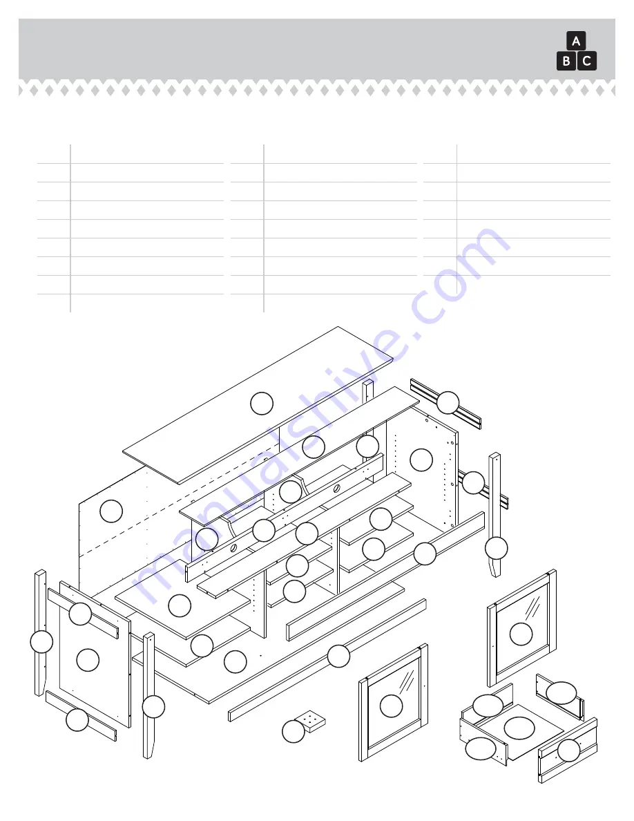 Sauder Entertainment Credenza 412922 Instruction Booklet Download Page 3