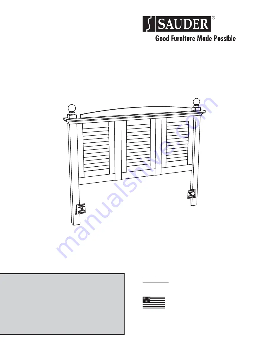 Sauder Harbor View 415002 Скачать руководство пользователя страница 1