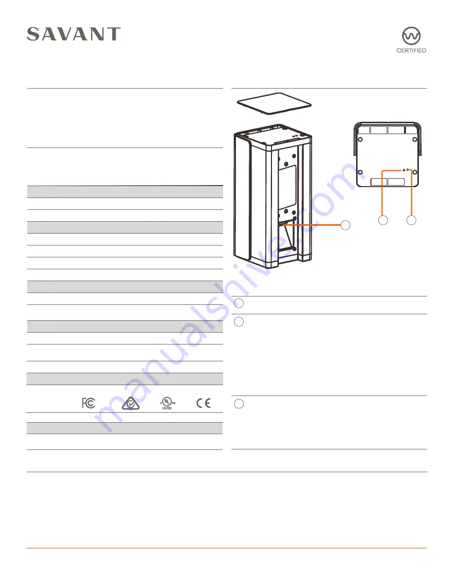 Savant Smart SPK-SUR3WS Series Quick Reference Manual Download Page 1