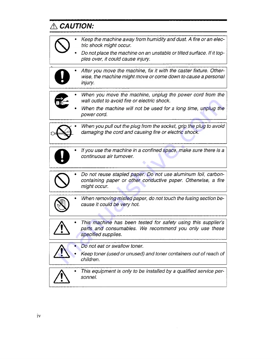 Savin 2035DP Operating Instructions Manual Download Page 6