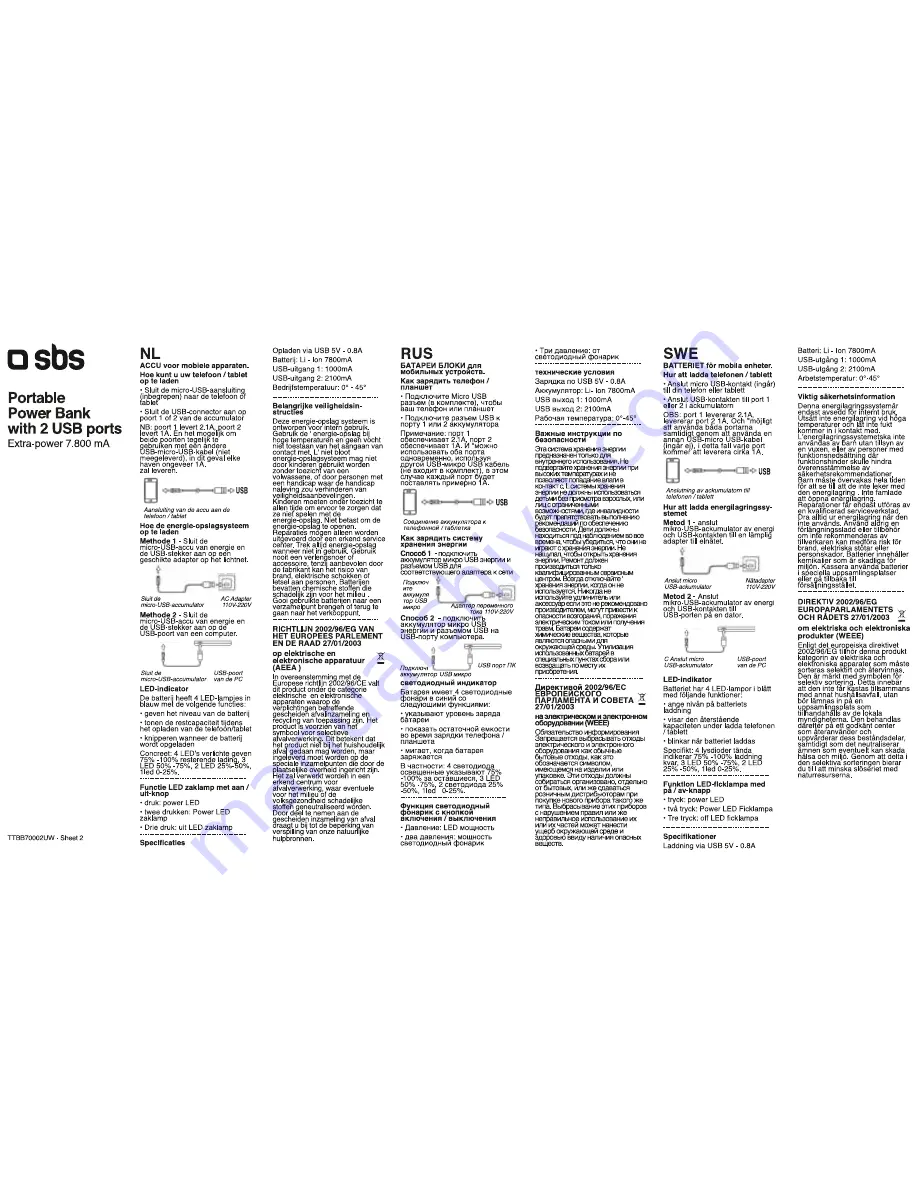 SBS TTBB70002UW User Manual Download Page 3