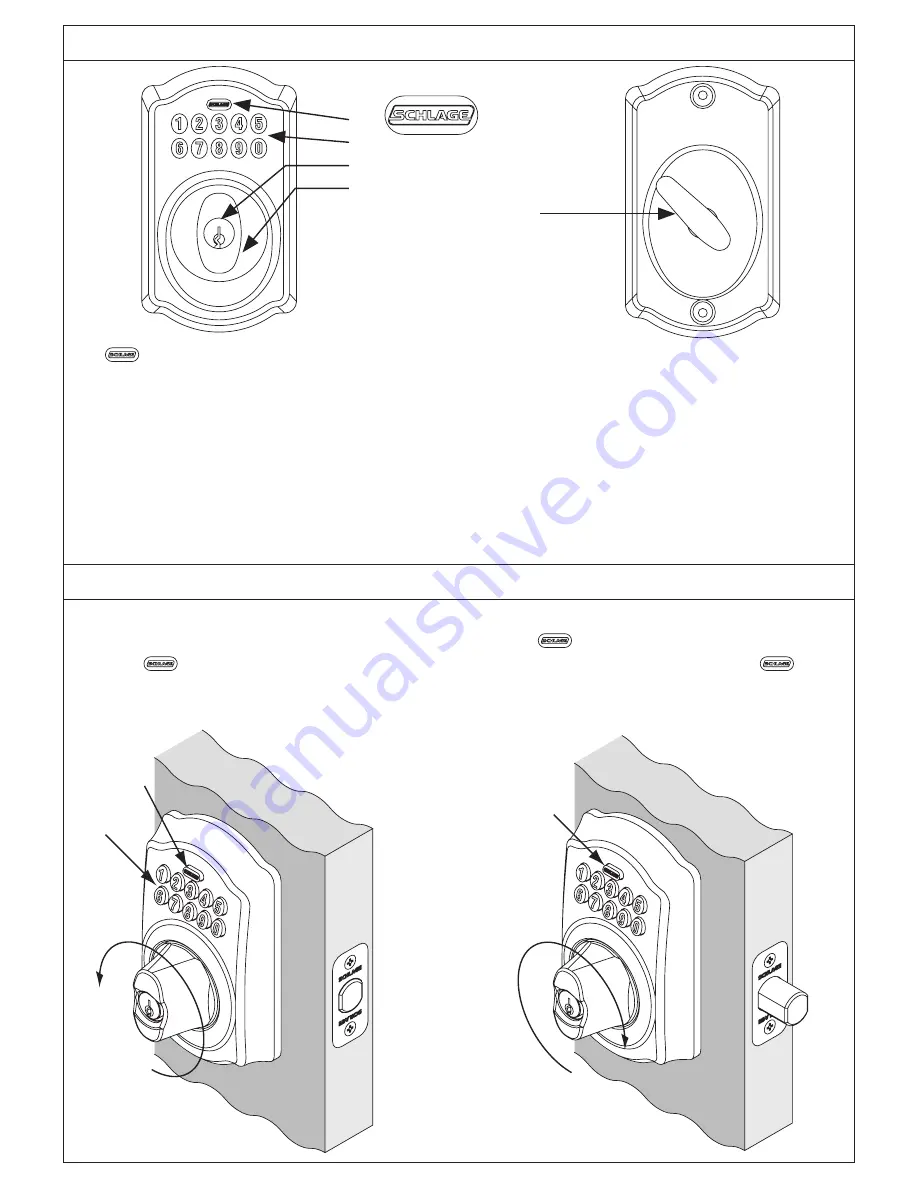 Schlage BE365 Programming/Operating Manual Download Page 2