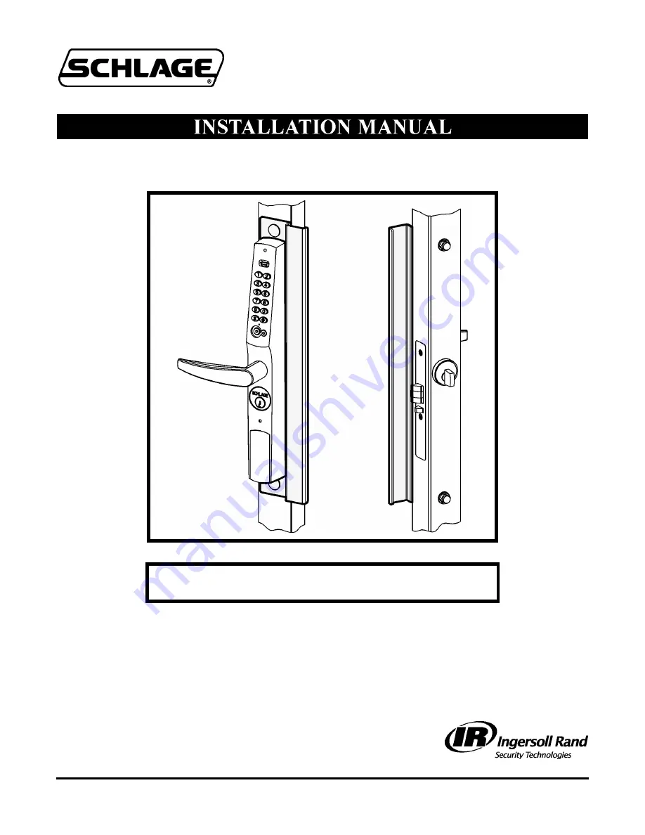 Schlage KC9000-LG Installation Manual Download Page 1