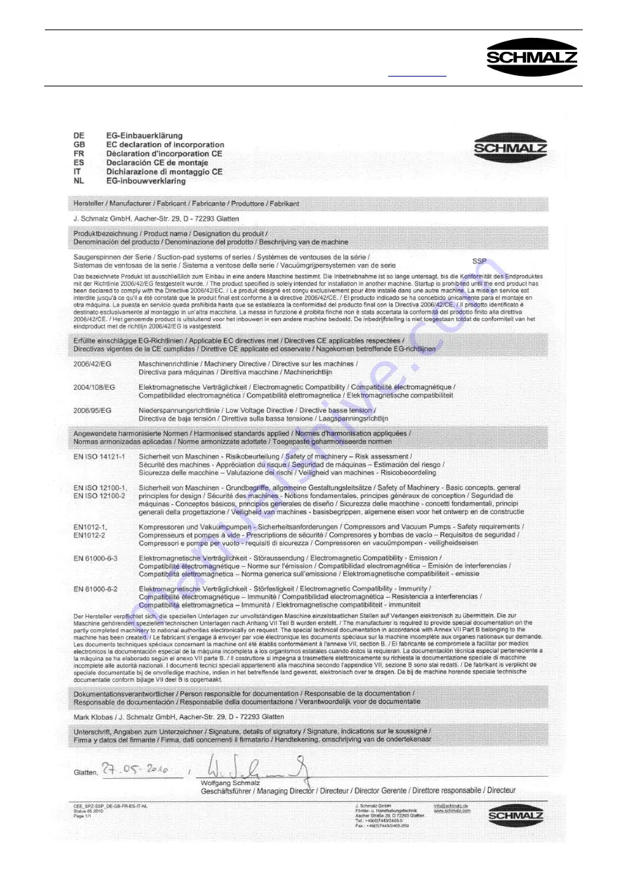 Schmalz 10.01.10.05358 Operating Instructions Manual Download Page 13