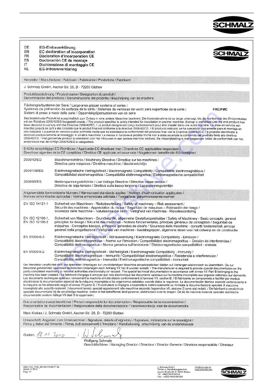 Schmalz 10.01.10.05358 Operating Instructions Manual Download Page 42