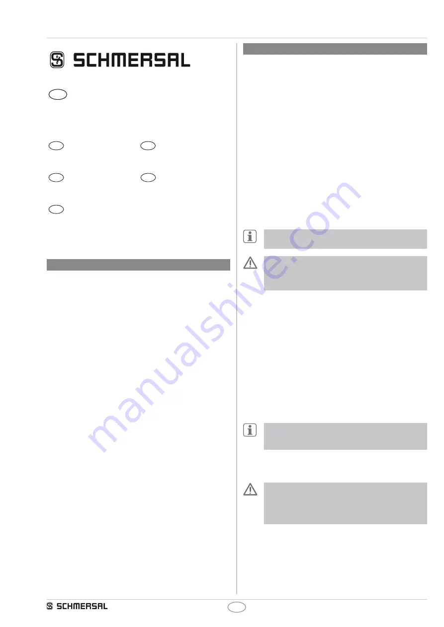 schmersal TV8S 521 Operating Instructions Manual Download Page 1