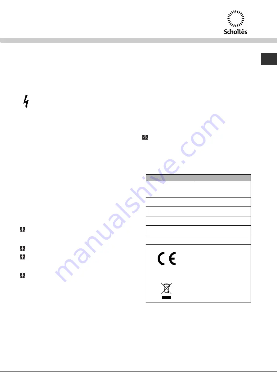 SCHOLTES LPE 14-2070 Operating Instructions Manual Download Page 39