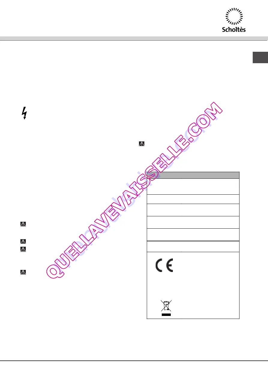 SCHOLTES LTE 14-3206 Operating Instructions Manual Download Page 15