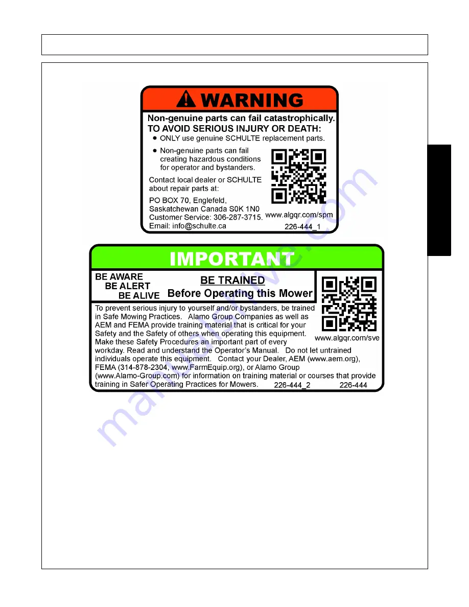 Schulte FX-520 Operator'S Manual Download Page 29