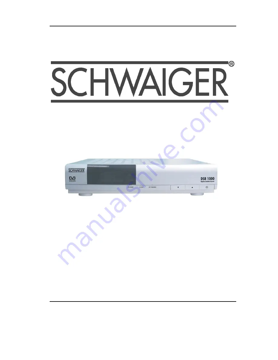 Schwaiger DSR 1000 User Manual Download Page 1