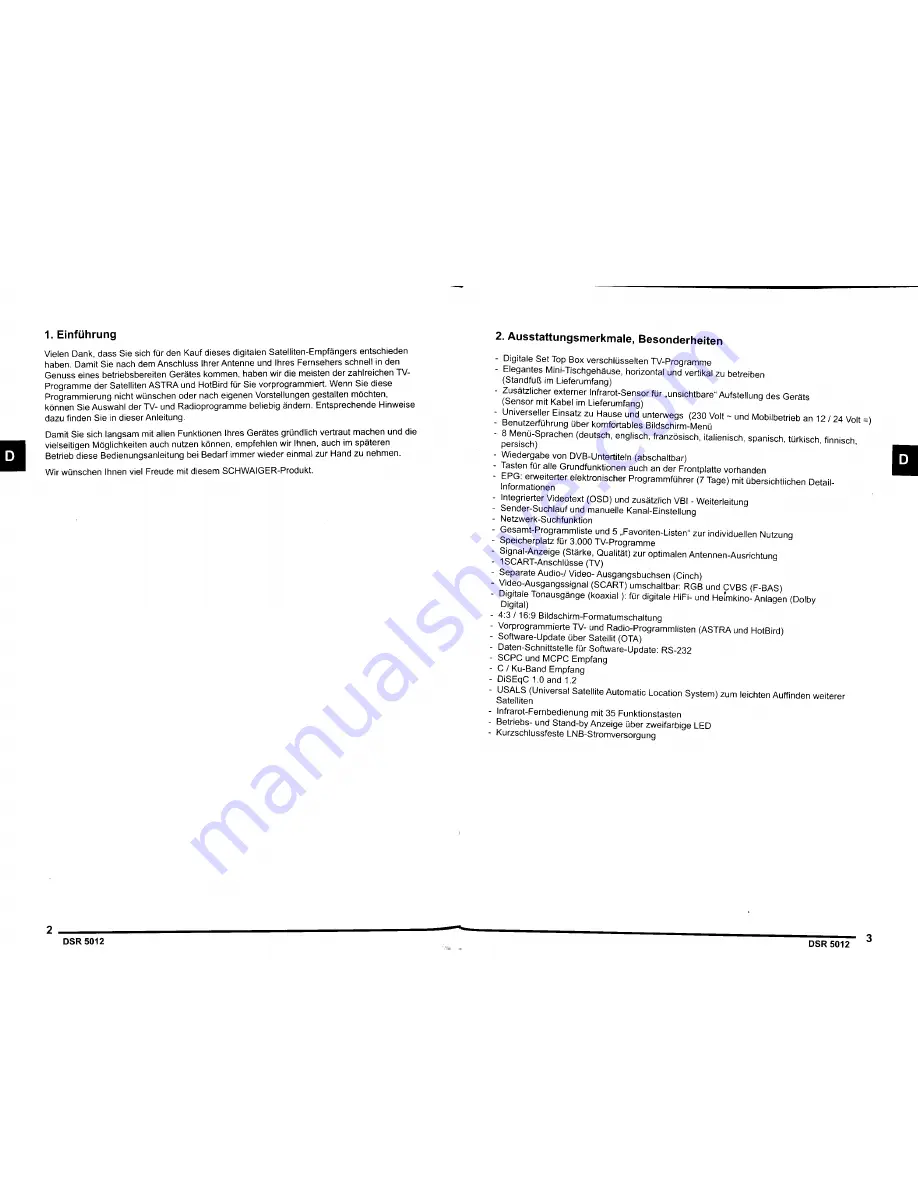 Schwaiger DSR 5012 User Manual Download Page 3