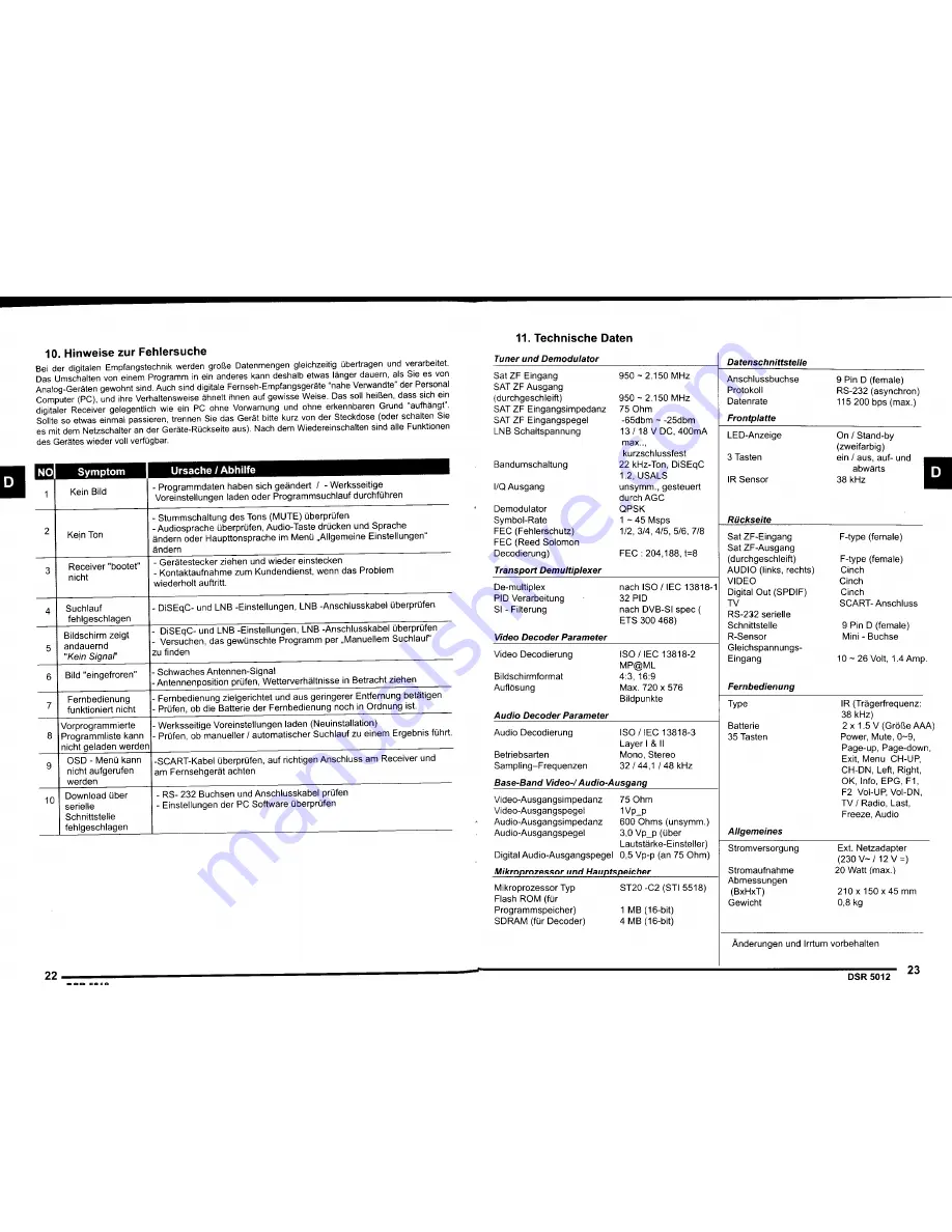 Schwaiger DSR 5012 User Manual Download Page 13