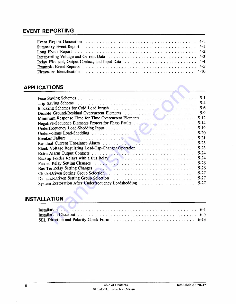 Schweitzer Engineering Laboratories SEL-151 Instruction Manual Download Page 18